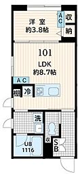 フレア恵比寿(Fullea恵比寿) 1LDKの間取図画像
