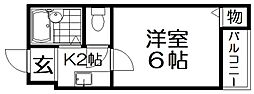 プレアール寝屋川高柳 1Kの間取図画像