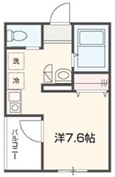 ゴールデンハウス平井 1階ワンルームの間取り