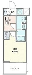 GENOVIA天王台 1Kの間取図画像