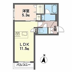 シャーメゾンサンテ 1LDKの間取図画像