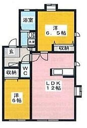 ガーデンヒルA 2LDKの間取図画像
