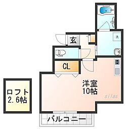 カサ苦楽園 1LDKの間取図画像
