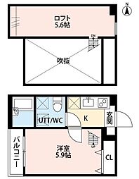 Ferris座間 1Kの間取図画像