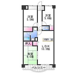 コンフォート和泉 3LDKの間取図画像