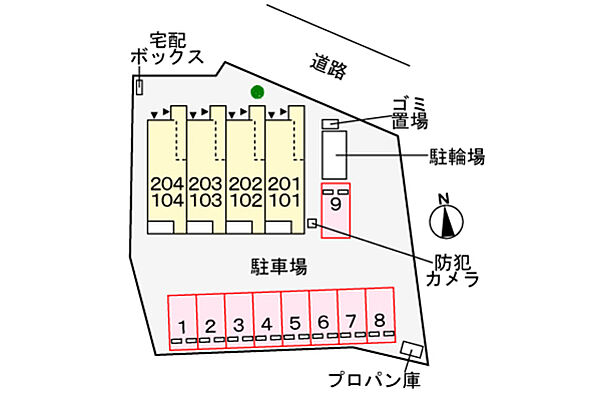 ＭＩＹＡＮＯＭＡＲＵ・南 203｜高知県高知市鴨部上町(賃貸アパート1LDK・2階・44.28㎡)の写真 その3