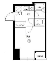 OLIO四谷 3階1Kの間取り