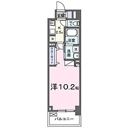 グランピア甚 1Kの間取図画像