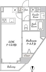 ルミーク大山 4階1LDKの間取り