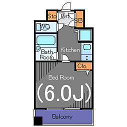 ガラ・ステージ京橋 1Kの間取図画像