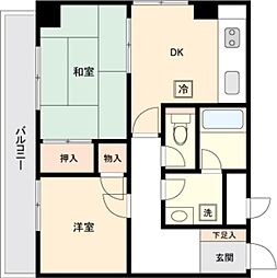 ミール千歳烏山 2DKの間取図画像