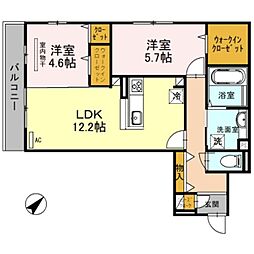 Mサンシャイン 2LDKの間取図画像