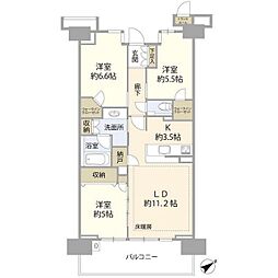 プラウド船橋四街区 3LDKの間取図画像