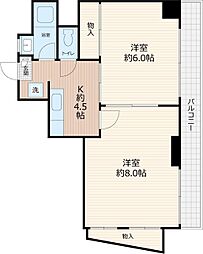 高峰コーポ2 2Kの間取図画像