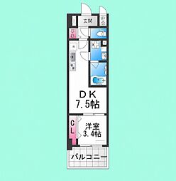 スペチアーレ堺 1DKの間取図画像