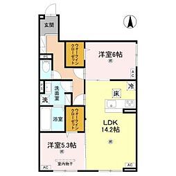 RETORIA阪南町 2LDKの間取図画像