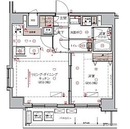 京急本線 梅屋敷駅 徒歩4分の賃貸マンション 10階1LDKの間取り