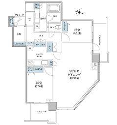 ライオンズタワー月島 2LDKの間取図画像