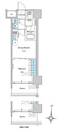 ルフォンプログレ清澄白河プレミア 1DKの間取図画像