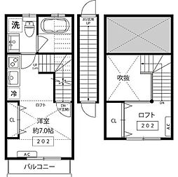 クークルブ久我山 2階ワンルームの間取り