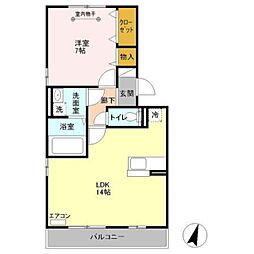 ブライトコート 1LDKの間取図画像