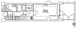 カスタリア市ケ谷 1Kの間取図画像