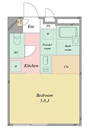 プランドール鶴間 ワンルームの間取図画像