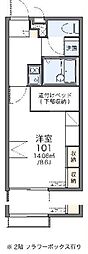 レオパレスグリーンハート 1Kの間取図画像