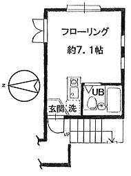 ノースコート城山 1階ワンルームの間取り