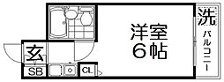 ラ・メール香里 1Kの間取図画像