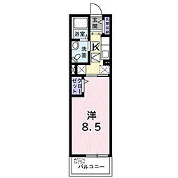 ベルセゾン2 1Kの間取図画像
