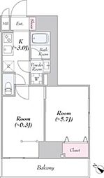 KDXレジデンス町田North 9階2Kの間取り
