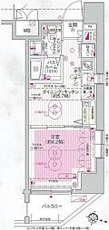 エステムプラザ飯田橋タワーレジデンス 1DKの間取図画像