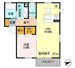 エスポワール 1LDKの間取図画像