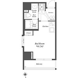 コンデ相模原 ワンルームの間取図画像