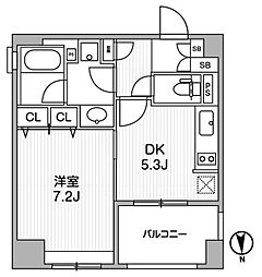クリオ三田ラ・モード 1DKの間取図画像