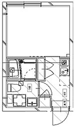 プティレスト中板橋 5階1Kの間取り