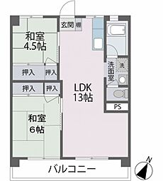 メゾン住吉 2LDKの間取図画像