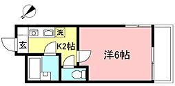 ハイツy 1Kの間取図画像