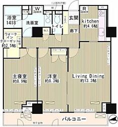 パーク・アヴェニュー神南 2LDKの間取図画像