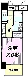 スカイガーデンタワー 1Kの間取図画像