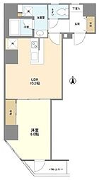 シェフルール新御徒町1 9階1LDKの間取り