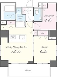 PARK RESIDENCE HARAJUKU 8階1SLDKの間取り