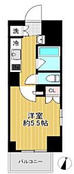 ルーブル大鳥居参番館 1Kの間取図画像