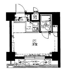 パレ・ドール千駄木 4階ワンルームの間取り