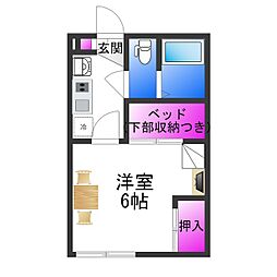 レオパレスラパン 1Kの間取図画像