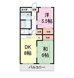 ワルトハイム青山 2DKの間取図画像