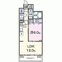 ベルアージュ 1LDKの間取図画像
