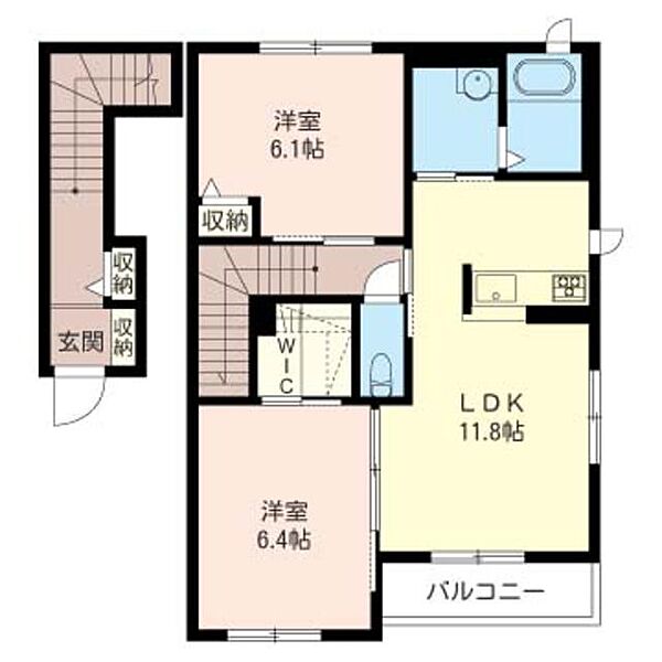 ハーモニー　スクエア　Ａ 00202｜千葉県木更津市請西東５丁目(賃貸アパート2LDK・2階・62.60㎡)の写真 その2