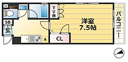m.ParkWest 1Kの間取図画像